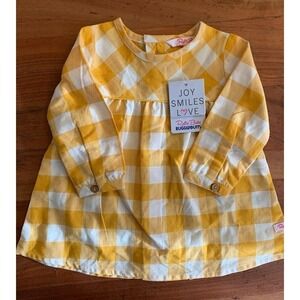 Rufflebutts Yellow Plaid Button Back dress NWT 3-6 months